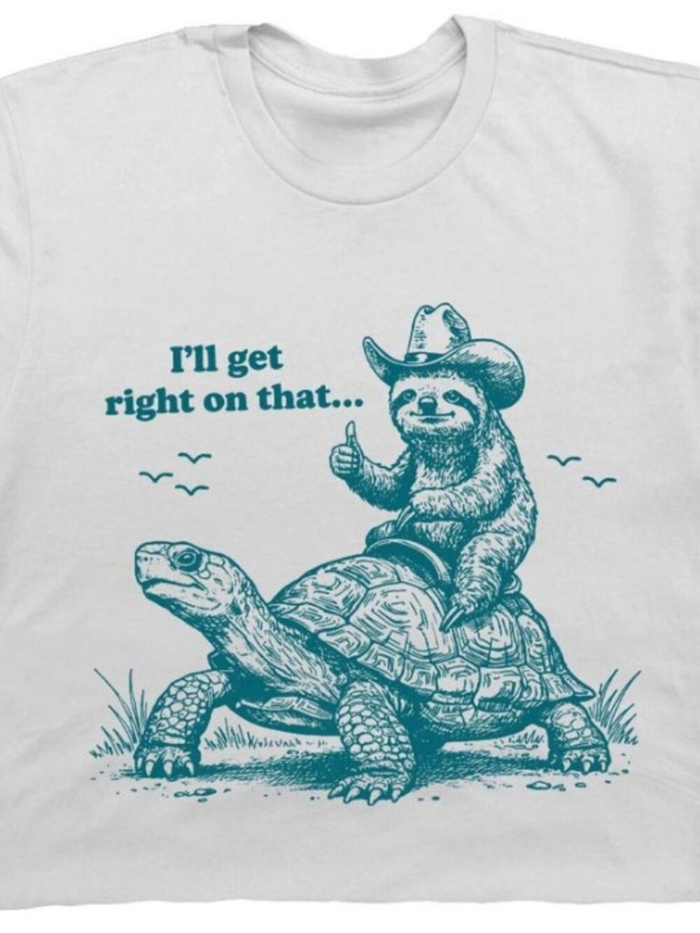 Sloth Riding Turtle Shirt Sarcastic T Shirt